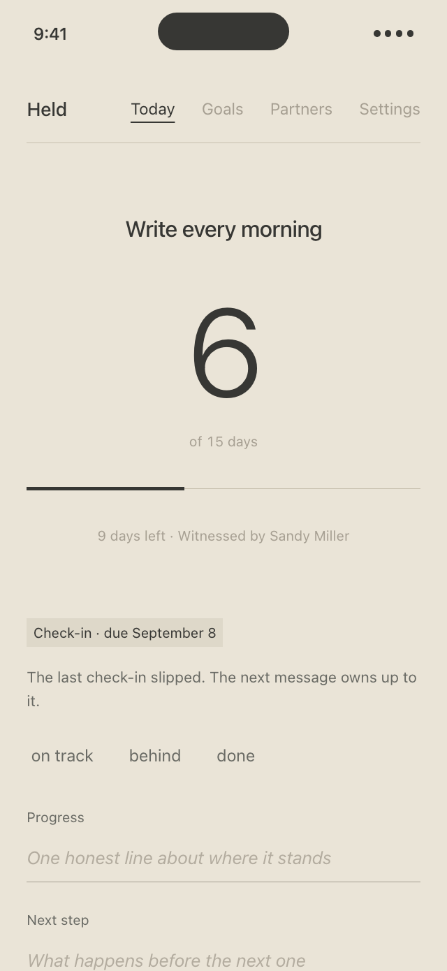Held: the day marker